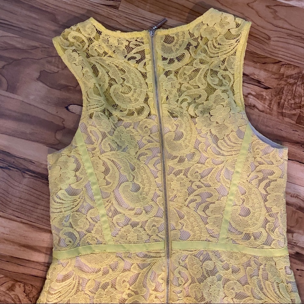 Donna Ricco Yellow Lace Dress Size 8 - Picture 10 of 13